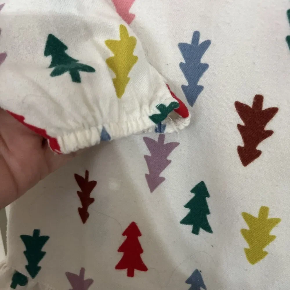 Hanna Anderson Flannel Christmas Tree Nightgown Size 8